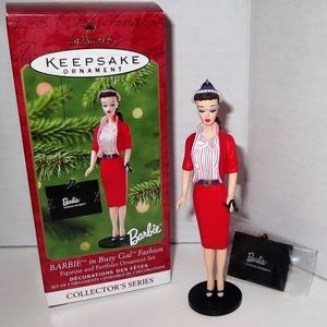 Hallmark Keepsake Ornament BARBIE in BUSY GAL FASHION 2001 Collectors Series